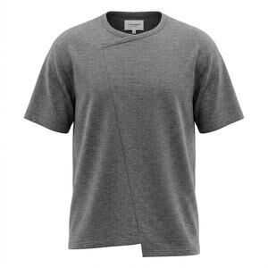 NWT Public School Gray Asymmetrical Crew Neck Stretch T-Shirt Men Size XXL